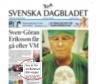 Skärmdump av Svenska Dagbladets framsida idag
