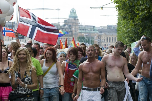 Norska flaggan i prideparaden